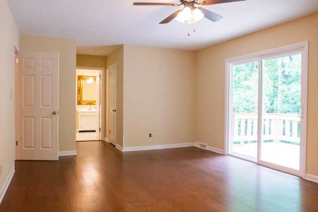 745 Contraband Ln, Cookeville, TN 38501 - unfurnished room featuring dark wood-type flooring and a ceiling fan