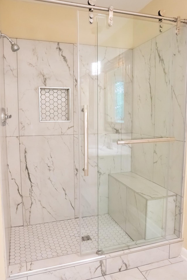 745 Contraband Ln, Cookeville, TN 38501 - bathroom with a marble finish shower and marble finish floors