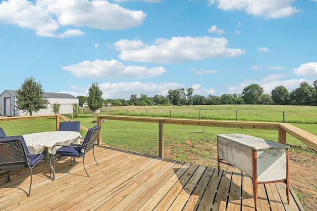 4505 Polaris Dr, Chapel Hill, TN 37034 - wooden terrace featuring a rural view and outdoor dining area
