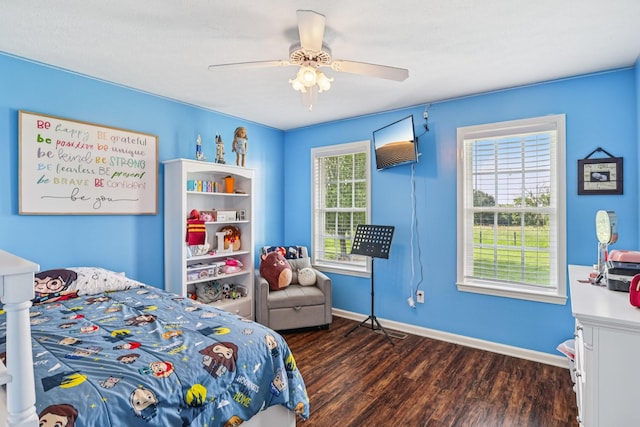 4505 Polaris Dr, Chapel Hill, TN 37034 - bedroom featuring dark wood-style flooring and a ceiling fan