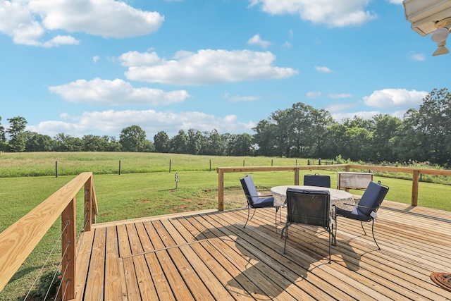 4505 Polaris Dr, Chapel Hill, TN 37034 - deck featuring a view of rural / pastoral area, outdoor dining area, and a lawn