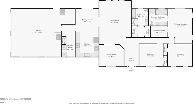 4505 Polaris Dr, Chapel Hill, TN 37034 - view of room layout