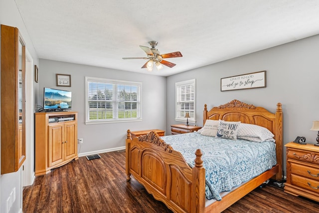 4505 Polaris Dr, Chapel Hill, TN 37034 - bedroom featuring dark wood-style floors and ceiling fan