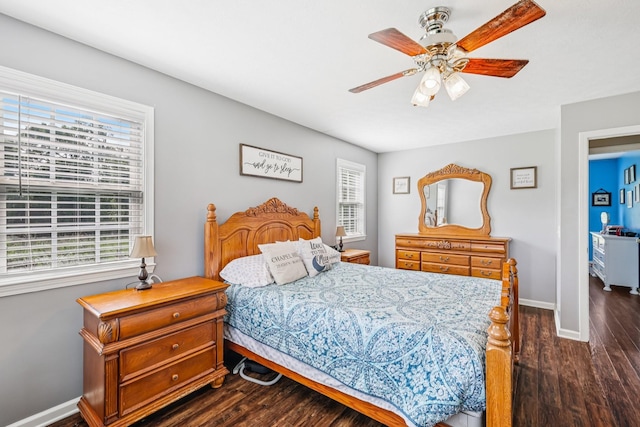 4505 Polaris Dr, Chapel Hill, TN 37034 - bedroom featuring dark wood-style flooring and ceiling fan