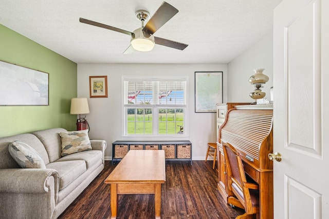4505 Polaris Dr, Chapel Hill, TN 37034 - living area featuring dark wood finished floors and ceiling fan