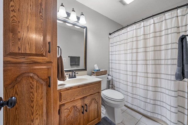 915 Rocky Hollow Rd, Erin, TN 37061 - full bathroom featuring vanity, tile patterned flooring, and a shower with curtain