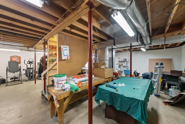 915 Rocky Hollow Rd, Erin, TN 37061 - unfinished below grade area with pool table