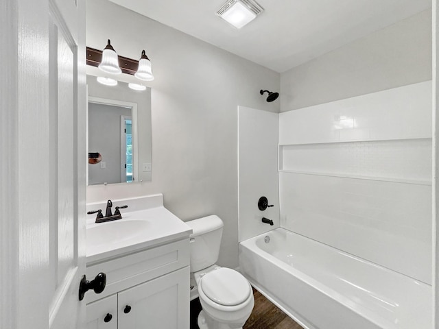 147 Greystone Dr, Springfield, TN 37172 - bathroom featuring bathing tub / shower combination, vanity, and wood finished floors