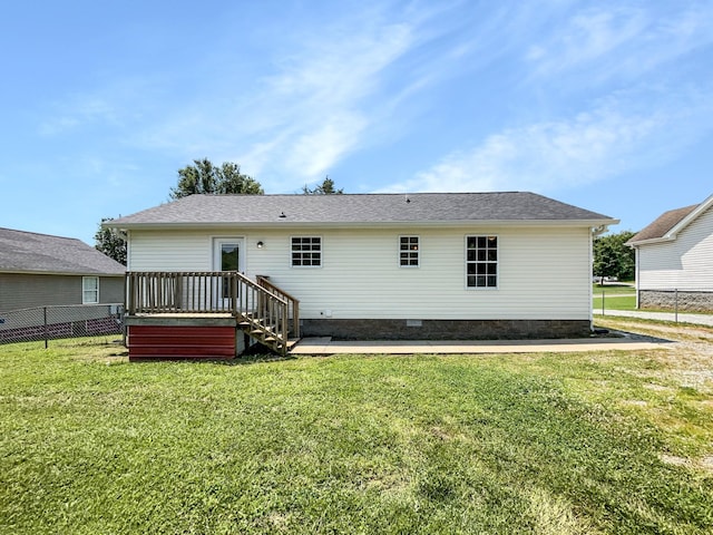 147 Greystone Dr, Springfield, TN 37172 - rear view of house with crawl space and a deck