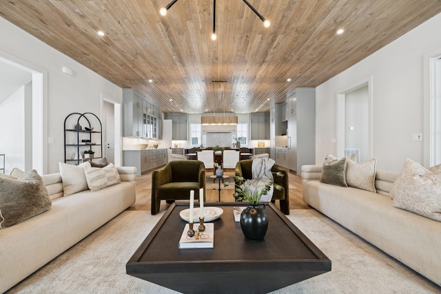 6315 Callie Ln, Brentwood, TN 37027 - living room with wooden ceiling and recessed lighting