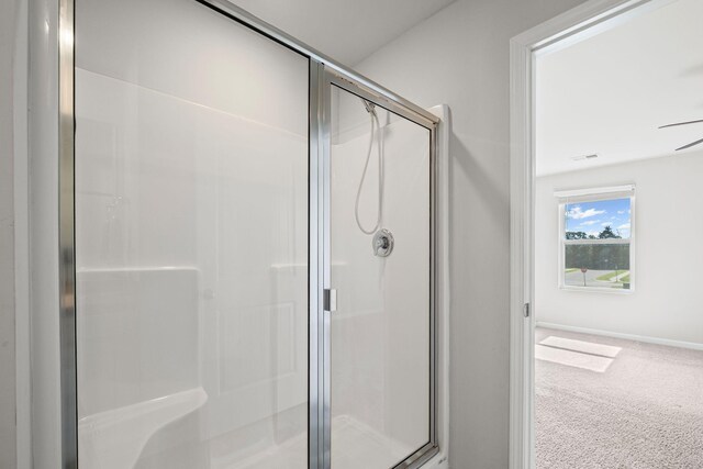 830 Long Leaf Rd, Lebanon, TN 37087 - full bathroom featuring a stall shower and ceiling fan