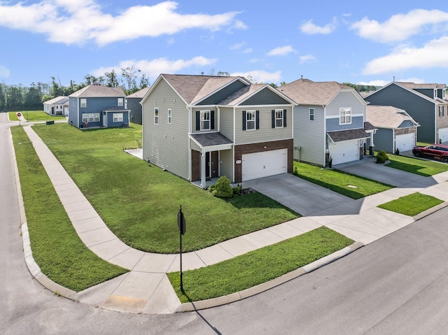 830 Long Leaf Rd, Lebanon, TN 37087 - view of front of house with an attached garage, driveway, a residential view, and a front lawn