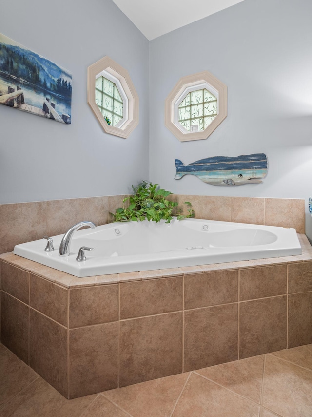 116 Sherrolyn Ct, Burns, TN 37029 - bathroom with a garden tub and tile patterned flooring