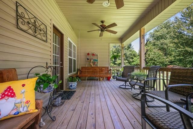 116 Sherrolyn Ct, Burns, TN 37029 - wooden porch featuring ceiling fan