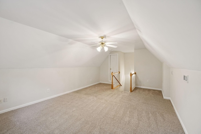 3455 Esquire Dr, Murfreesboro, TN 37130 - additional living space with light carpet, vaulted ceiling, and a ceiling fan