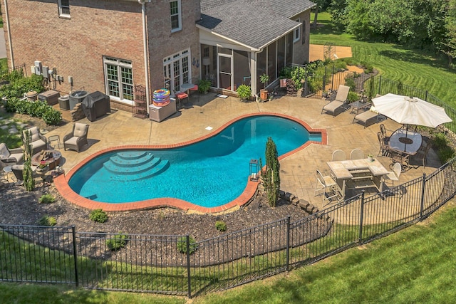 9732 Turnbridge Ct, Brentwood, TN 37027 - view of pool featuring a sunroom and a patio