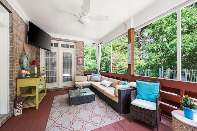 9732 Turnbridge Ct, Brentwood, TN 37027 - deck with a ceiling fan and outdoor lounge area