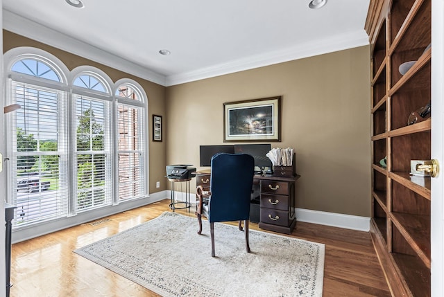 9732 Turnbridge Ct, Brentwood, TN 37027 - home office with ornamental molding and recessed lighting