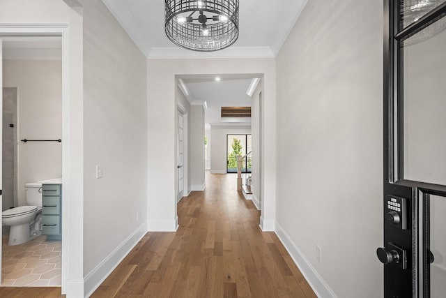 7428 Leelee Dr, Franklin, TN 37064 - hall featuring wood finished floors and crown molding