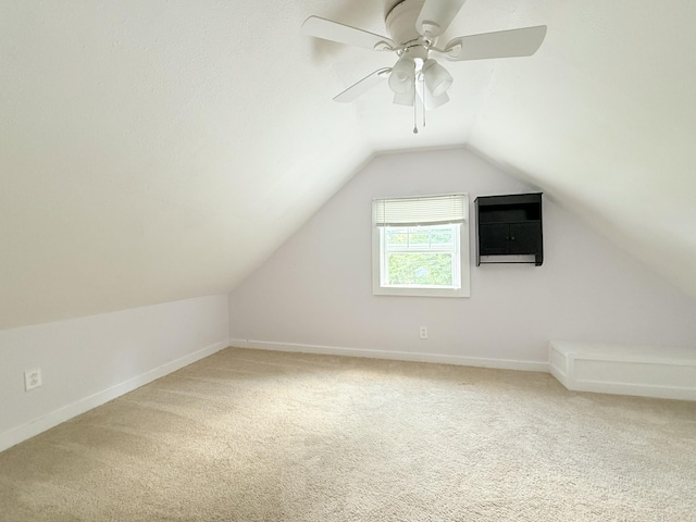 2844 Jarman Hollow Rd, Palmyra, TN 37142 - bonus room with light carpet, a ceiling fan, and lofted ceiling