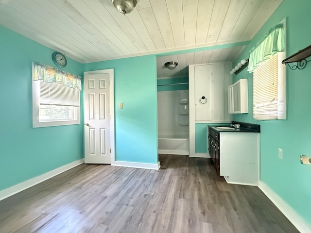 2844 Jarman Hollow Rd, Palmyra, TN 37142 - unfurnished dining area featuring wooden ceiling and dark wood finished floors