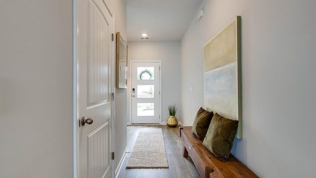 4910 Mowbray Way, Murfreesboro, TN 37129 - doorway to outside with wood finished floors and recessed lighting