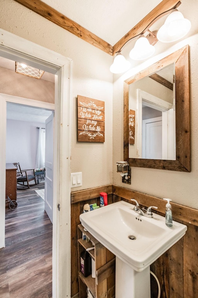 305 Bryant St, Watertown, TN 37184 - bathroom with a sink and wood finished floors