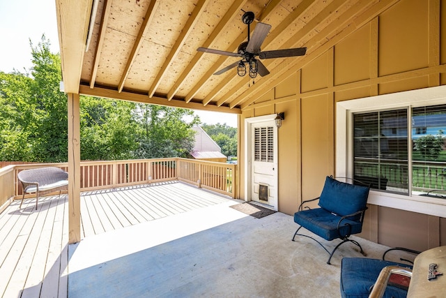 305 Bryant St, Watertown, TN 37184 - view of patio with a ceiling fan and a wooden deck