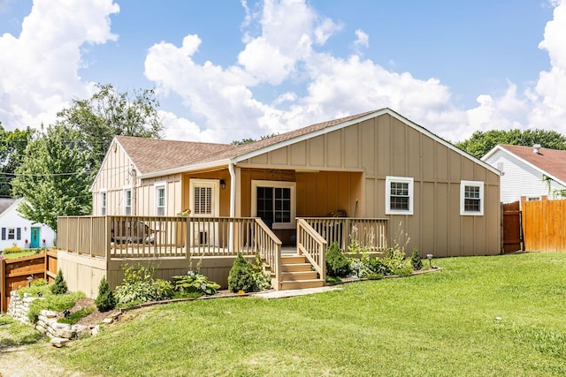 305 Bryant St, Watertown, TN 37184 - view of front facade featuring board and batten siding, a deck, and roof with shingles