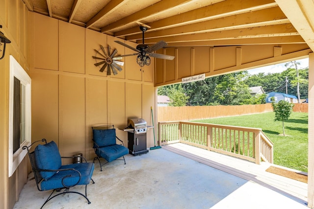 305 Bryant St, Watertown, TN 37184 - view of patio featuring area for grilling and a ceiling fan