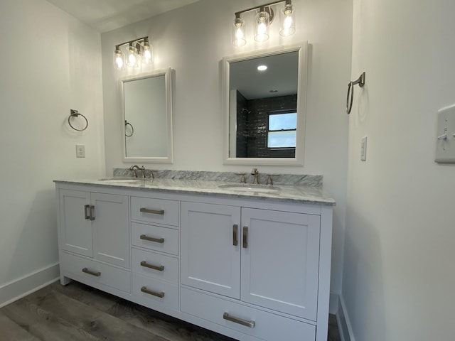 4819 Whites Creek Pike, Whites Creek, TN 37189 - bathroom with double vanity and wood finished floors