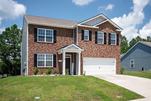 124 Nunally Dr, Baxter, TN 38544 - view of front facade featuring brick siding, concrete driveway, and a front lawn