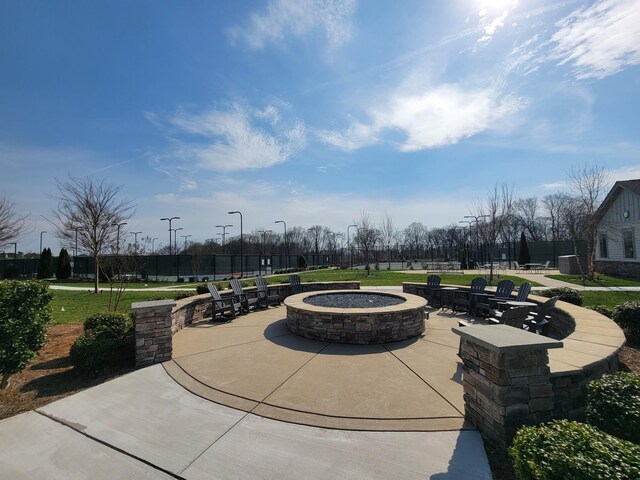 141 Tipton Pass, Spring Hill, TN 37174 - view of patio / terrace with an outdoor fire pit
