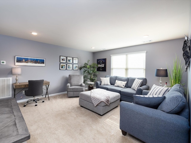 141 Tipton Pass, Spring Hill, TN 37174 - living room with carpet floors, a desk, and recessed lighting