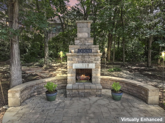 2188 Capistrano Way, Nolensville, TN 37135 - view of patio featuring an outdoor stone fireplace