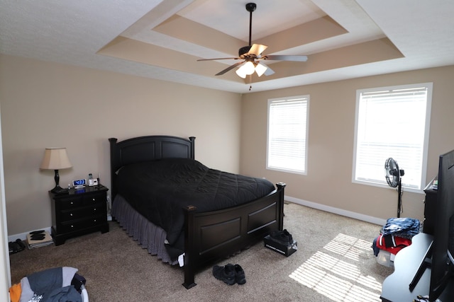 120 Mai Ridge Ln, Lafayette, TN 37083 - carpeted bedroom featuring a raised ceiling and a ceiling fan