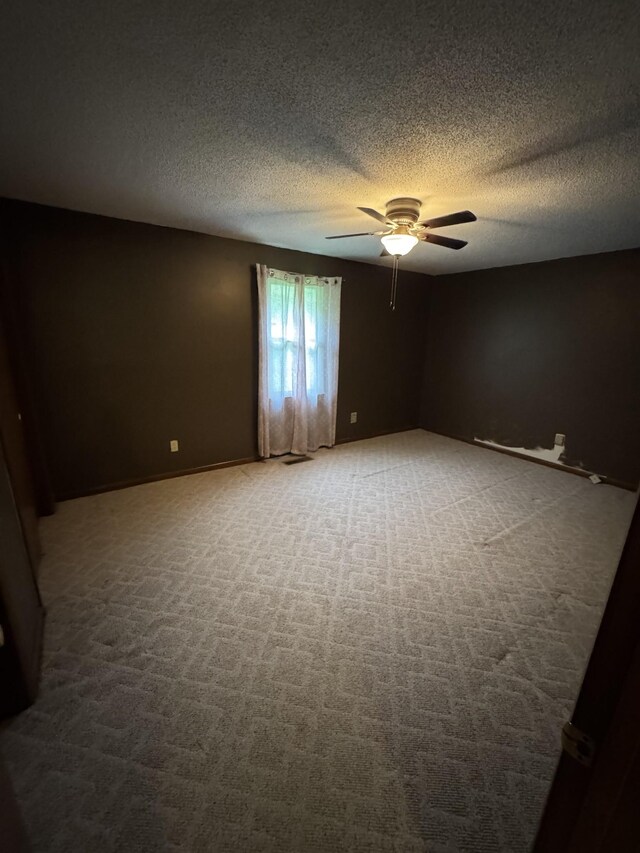 3911 Old Bottom Rd, Lafayette, TN 37083 - carpeted empty room with a ceiling fan and a textured ceiling
