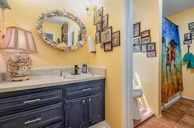1211 Haber Dr, Brentwood, TN 37027 - full bath with vanity, tile patterned floors, and a shower with curtain