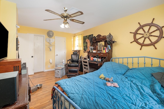 1211 Haber Dr, Brentwood, TN 37027 - bedroom featuring wood finished floors and a ceiling fan