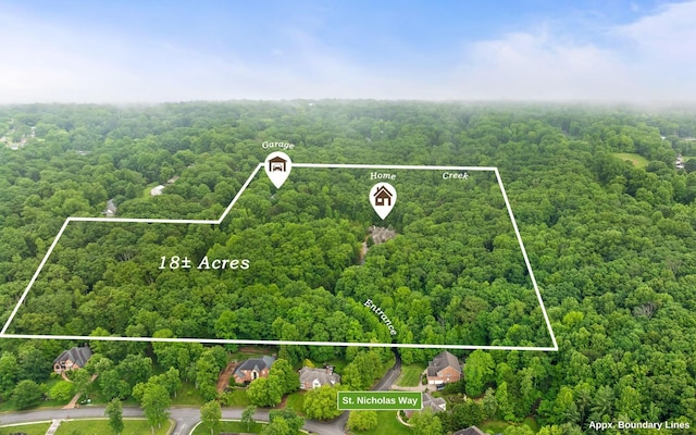 11 Saint Nicholas Way, Signal Mountain, TN 37377 - view of property location featuring a forest and property boundaries highlighted