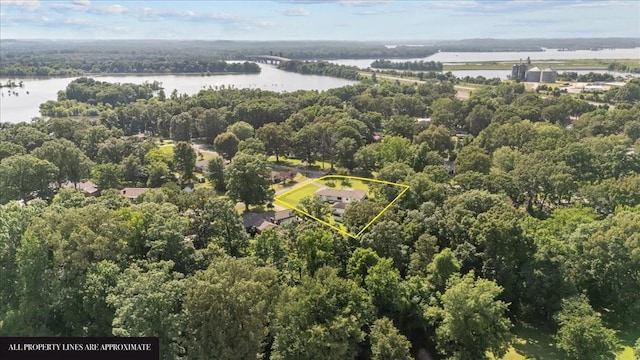 215 Sunset Dr, New Johnsonville, TN 37134 - aerial view of property's location featuring a nearby body of water and property parcel outlined