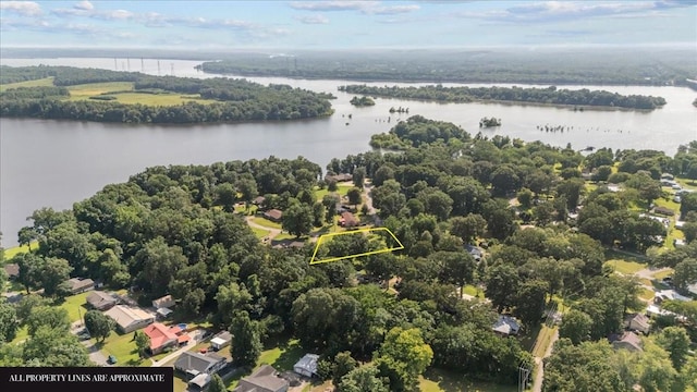 215 Sunset Dr, New Johnsonville, TN 37134 - aerial view of property's location featuring a large body of water and property boundaries highlighted