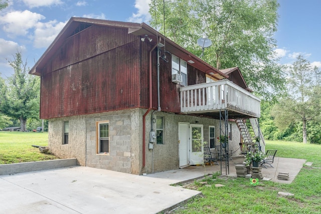 1205 Bloom Landing Rd, Charlotte, TN 37036 - back of property with a patio, a wooden deck, stairs, and a yard