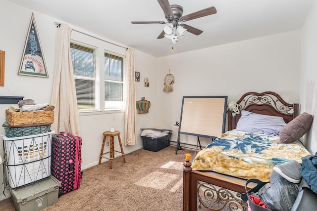 1205 Bloom Landing Rd, Charlotte, TN 37036 - bedroom featuring carpet flooring, baseboard heating, and ceiling fan