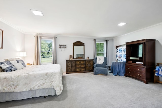 9214 Hunterboro Dr, Brentwood, TN 37027 - bedroom featuring ornamental molding, carpet flooring, and multiple windows