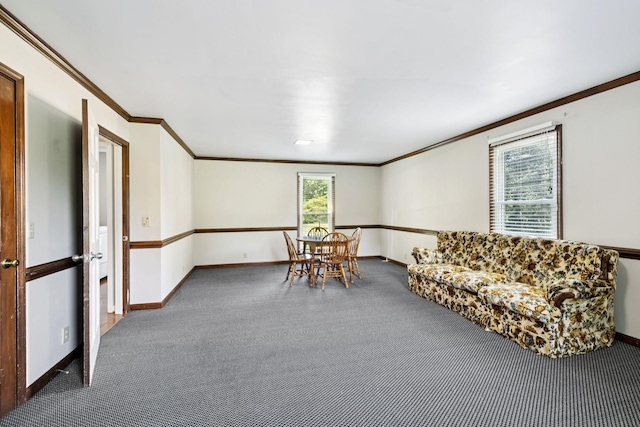9214 Hunterboro Dr, Brentwood, TN 37027 - sitting room with carpet flooring and ornamental molding