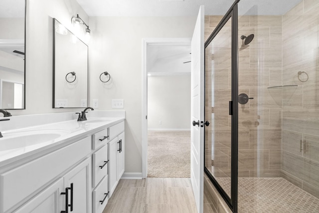 1220 Boulder Pass Rd, Clarksville, TN 37040 - full bathroom featuring double vanity and a shower stall