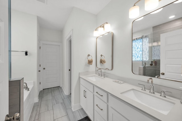 373 Hammock Ln, Spring Hill, TN 37174 - full bath with double vanity, a tile shower, and a bath