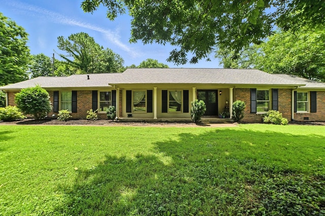 5125 Seward Rd, Brentwood, TN 37027 - ranch-style house with a front yard, brick siding, and roof with shingles