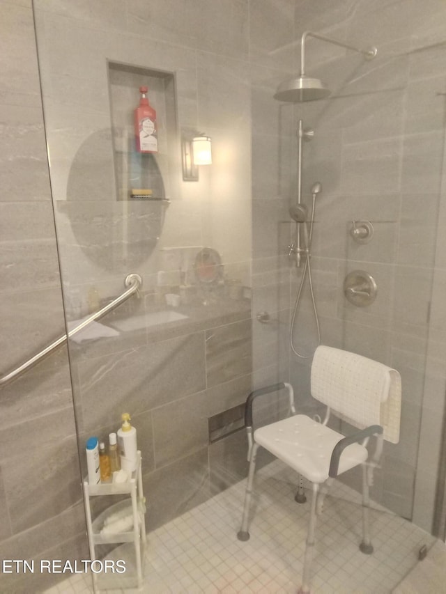 115 Bent Oak Ter, Crossville, TN 38558 - full bathroom featuring a walk in shower and tile walls